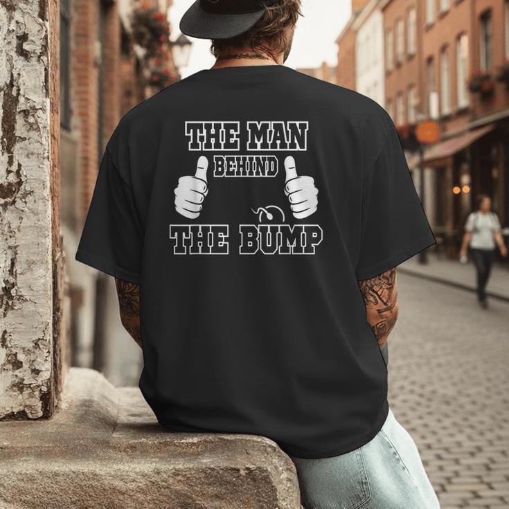 The Man Behind The Bump Baby Shower Shirts For Mom And Dad Men's Back Print T-Shirt The Man Behind The Bump Baby Shower Shirts For Mom And Dad Men's Back Print T-Shirt