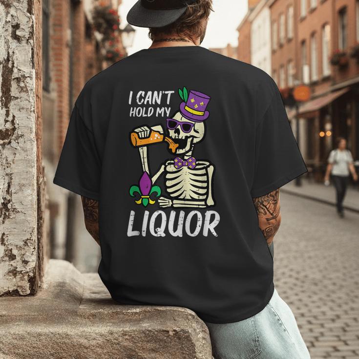 Mardi Gras Skeleton Cant Hold My Carnival Team Dad Men Men's Back Print T-Shirt Mardi Gras Skeleton Cant Hold My Carnival Team Dad Men Men's Back Print T-Shirt
