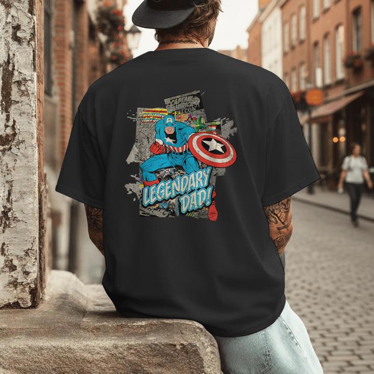 Marvel Captain America Legendary Dad Father's Day Men's Back Print T-Shirt