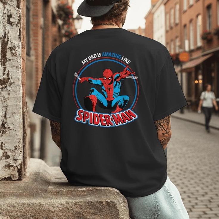 Marvel Dad Is Amazing Like Spider-Man Father's Day Men's Back Print T-Shirt