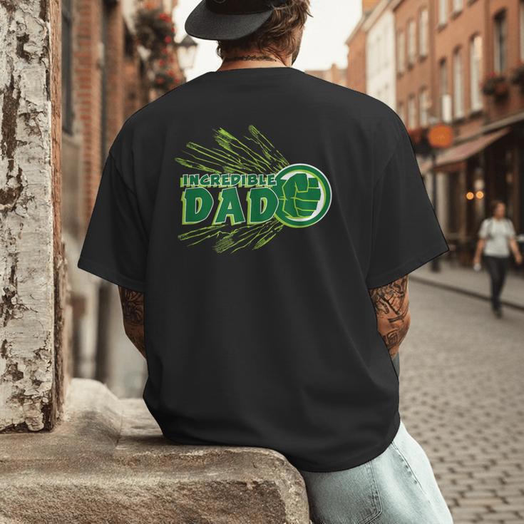 Marvel Hulk Incredible Dad Family Trip Vacation Father's Day Men's Back Print T-Shirt