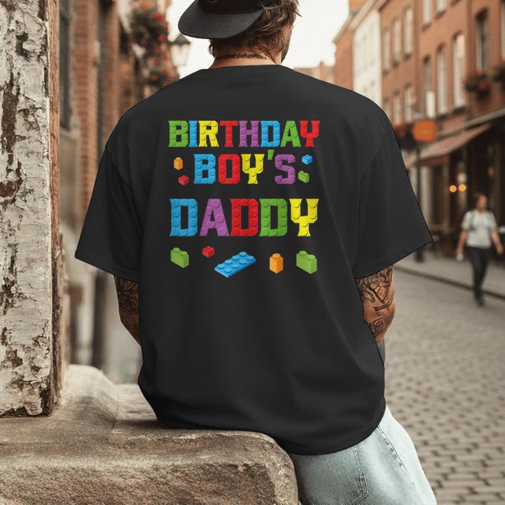 Master Builder Birthday Boy's Daddy Building Bricks Blocks Men's Back Print T-Shirt