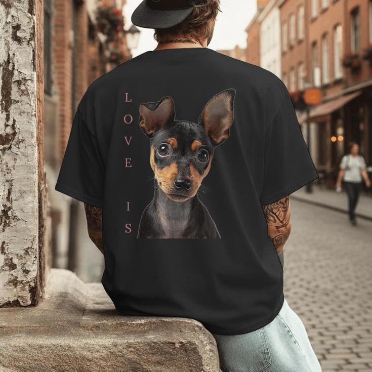 Miniature Pinscher Shirt Dog Mom Dad Tshirt Love Puppy Pet Men's Back Print T-Shirt