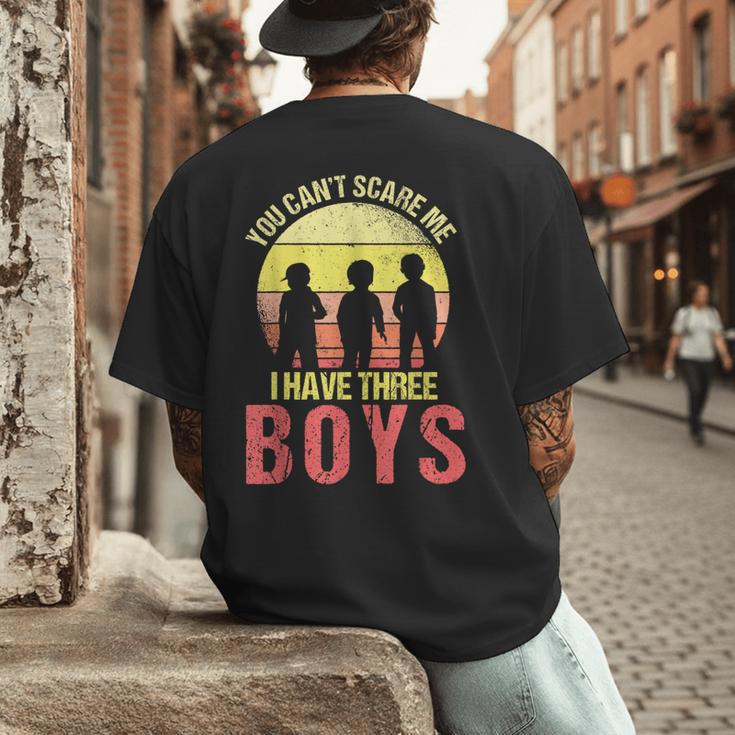 Mom Of 3 Boys Dad I Have Three Boys Dad Of 3 Boys Mom Of 3 Men's Back Print T-Shirt