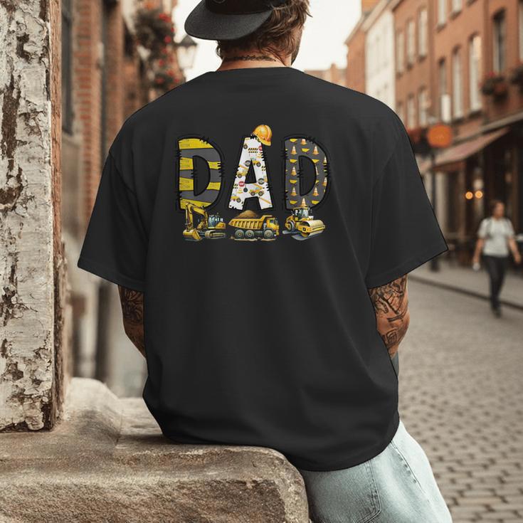 Mom And Dad Construction Birthday Boys Toddler Kids Family Men's Back Print T-Shirt