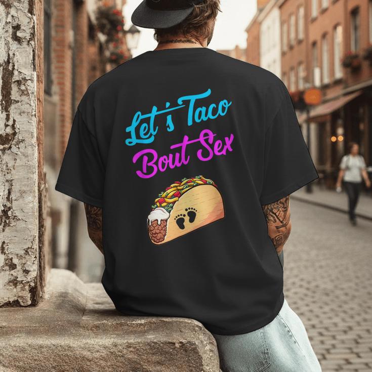 Mom Dad Let's Taco Bout Sex Gender Reveal Party Men's Back Print T-Shirt