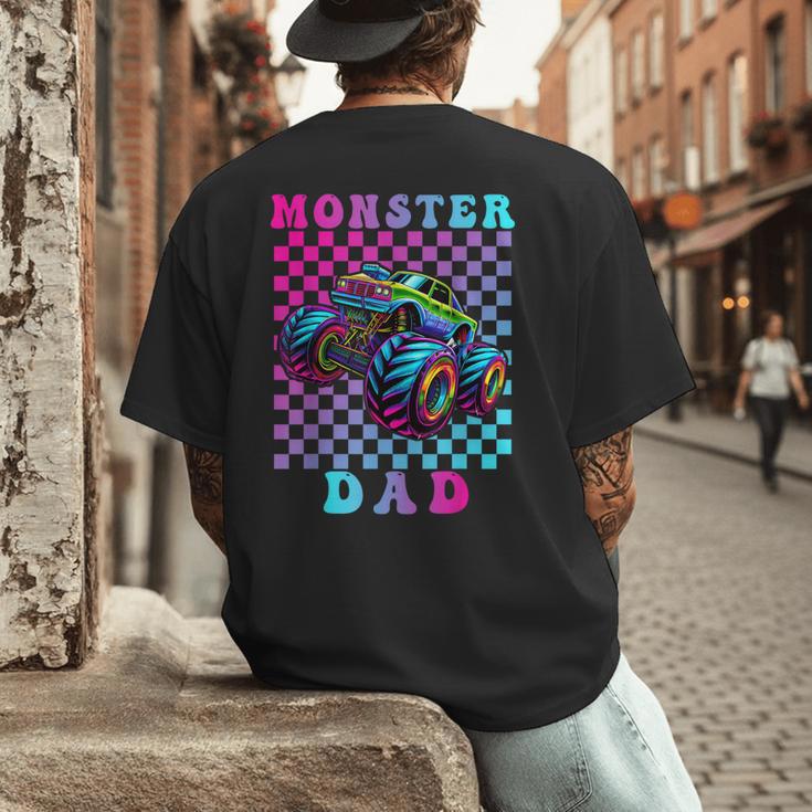 Monster Truck Dad Family Matching Shirt Truck Lovers Men's Back Print T-Shirt