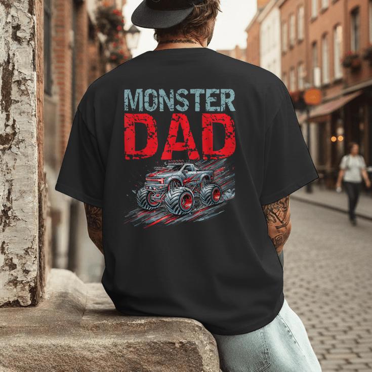 Monster Truck Dad Father's Day Men Men's Back Print T-Shirt
