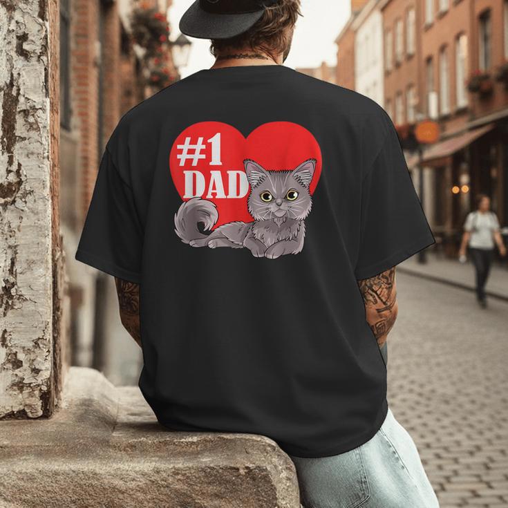 Nebelung Cat 1 Dad Father's Day Daddy Heart Decor For Men Women Kids Men's Back Print T-Shirt