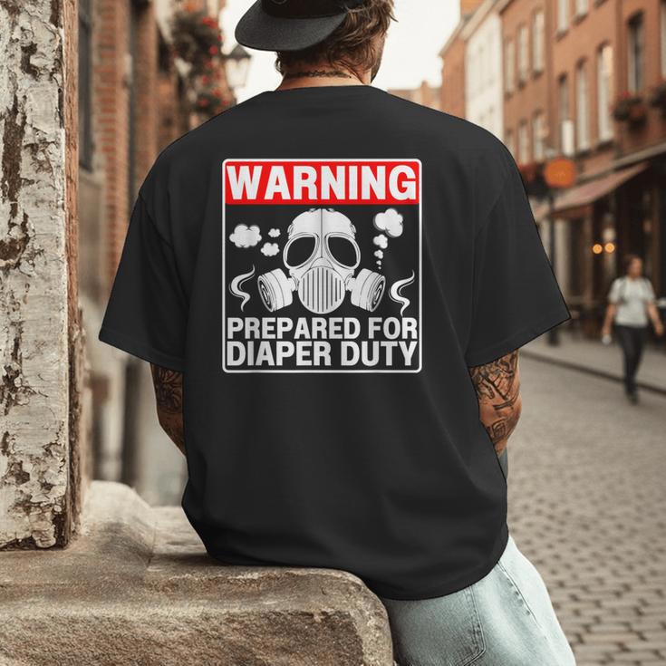 New Dad Prepared For Diaper Duty Daddy Diaper Duty Men's Back Print T-Shirt New Dad Prepared For Diaper Duty Daddy Diaper Duty Men's Back Print T-Shirt