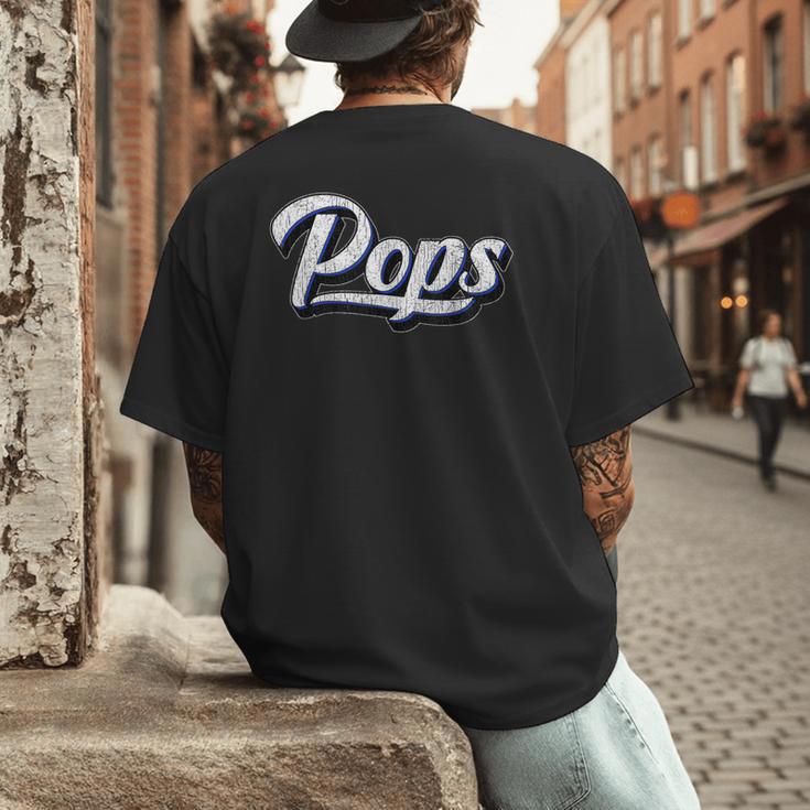 New Grandpa For Dad Called Pops Men's Back Print T-Shirt