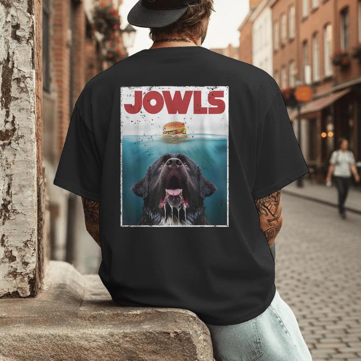Newfoundland Dog Newfie Lab Jowls Burger Dog Mom Dad Men's Back Print T-Shirt