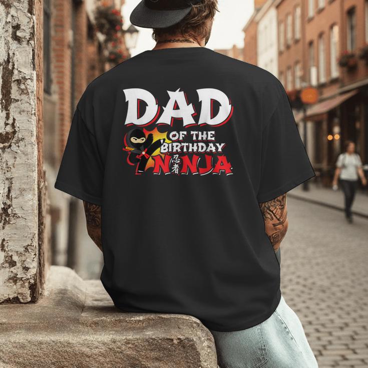 Ninja Birthday Party Dad Of The Birthday Ninja Small Men's Back Print T-Shirt