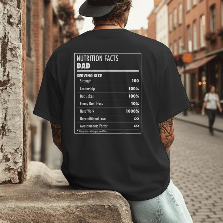 Nutrition Facts Dad Father's Day Shirt For Men Dad Men's Back Print T-Shirt Nutrition Facts Dad Father's Day Shirt For Men Dad Men's Back Print T-Shirt