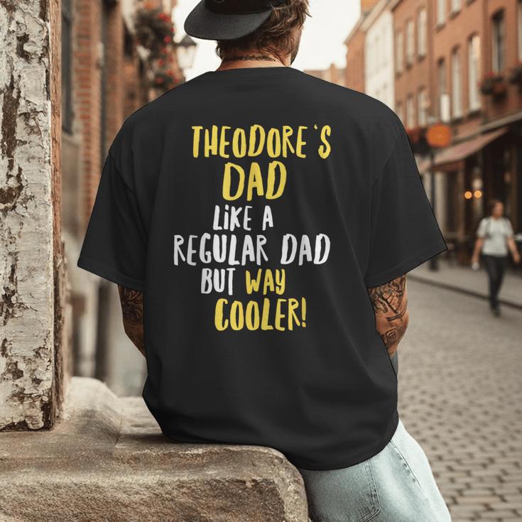 Theodore's Dad Text Men Boys Men's Back Print T-Shirt