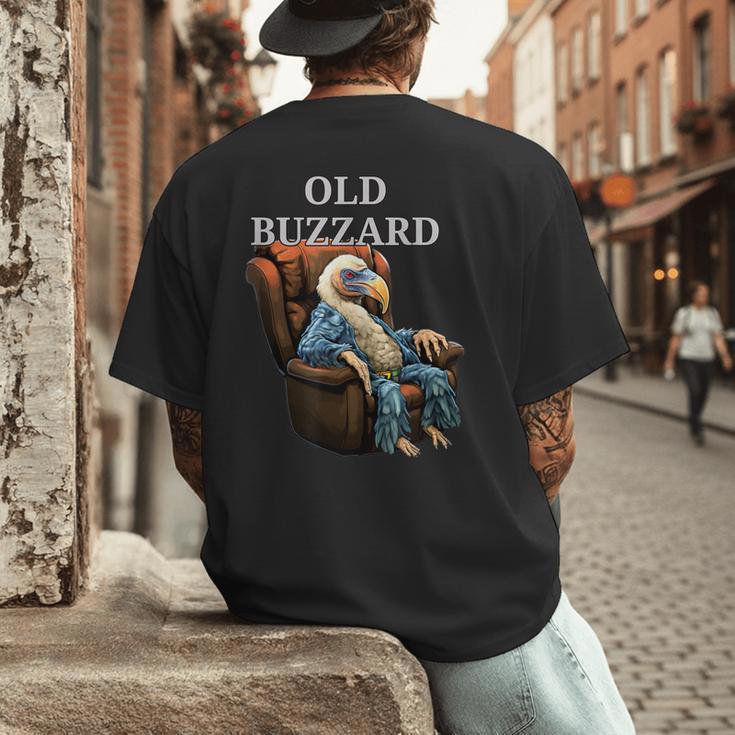 Old Buzzard Bird Old Man Grandpa Recliner Dads Joke Men's Back Print T-Shirt