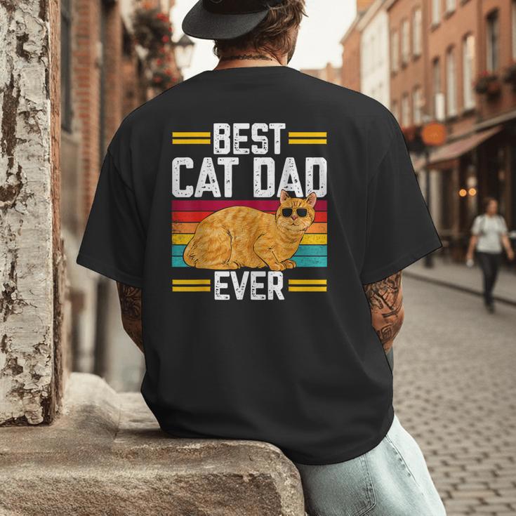 Orange Cat Best Cat Dad Ever Orange Tabby Cat Men's Back Print T-Shirt Orange Cat Best Cat Dad Ever Orange Tabby Cat Men's Back Print T-Shirt
