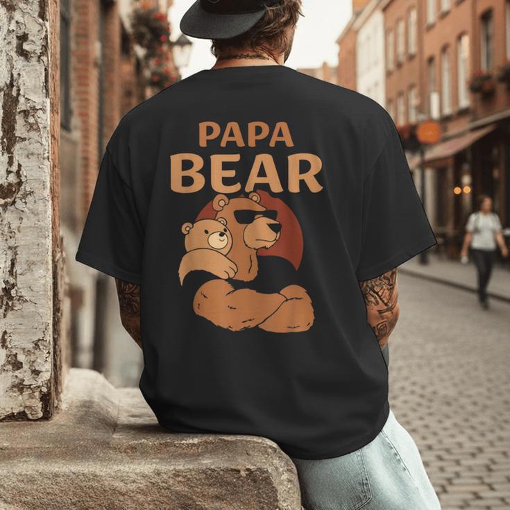 Papa Bear Bears Animal Pun Lover Dad Father Daddy Father's Men's Back Print T-Shirt