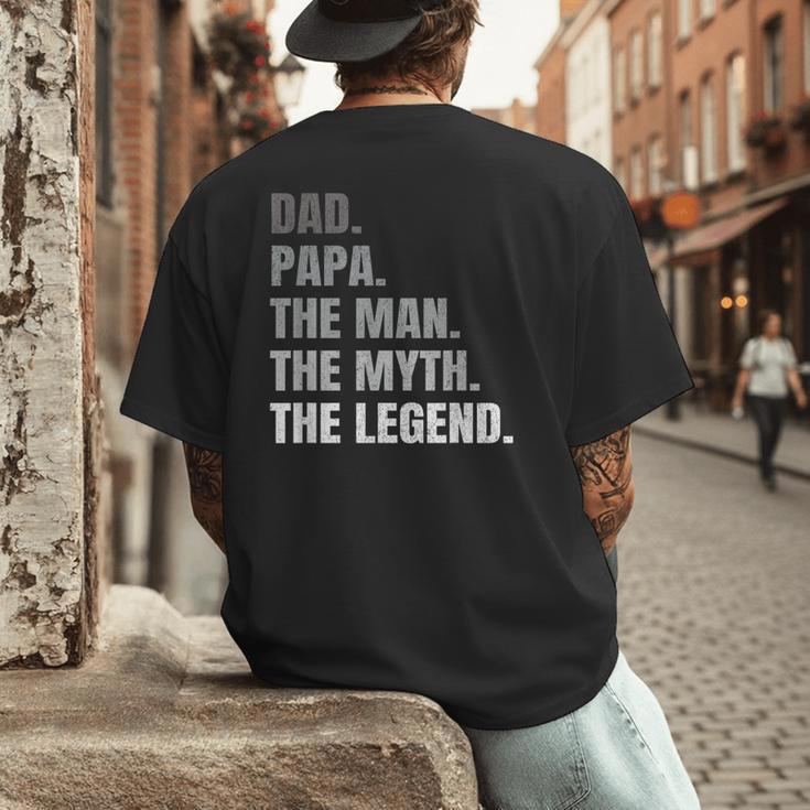 Papa Dad Legend Men Grandpa Christmas Father's Day Birthday Men's Back Print T-Shirt