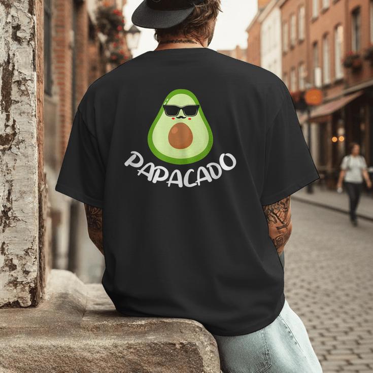 Papacado Avocado Dad Daddy Father's Day Men's Back Print T-Shirt
