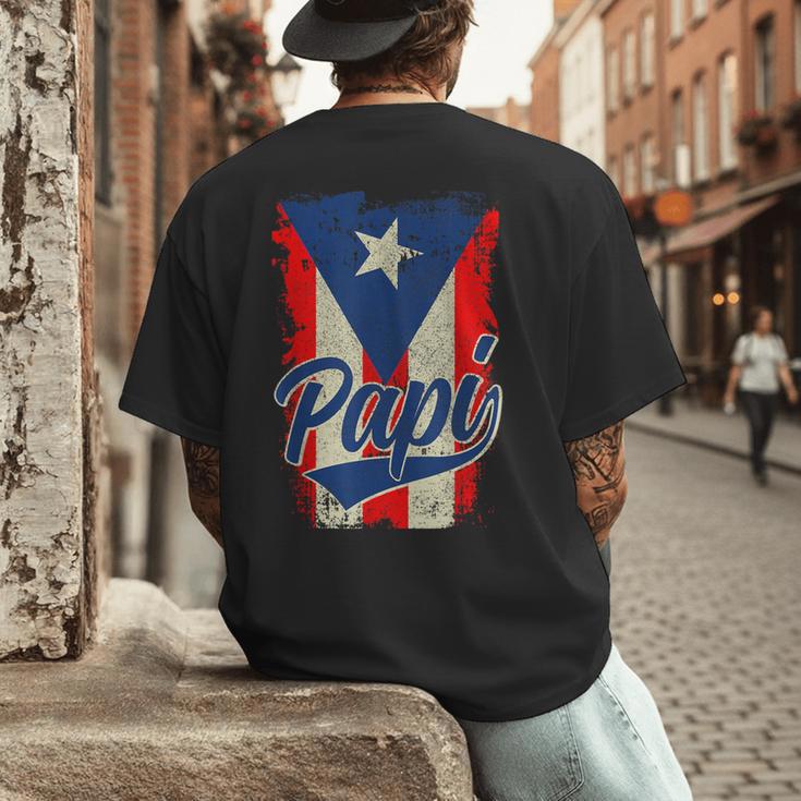 Papi Puerto Rican Dad Puerto Rico Pride Boricua Father's Day Men's Back Print T-Shirt