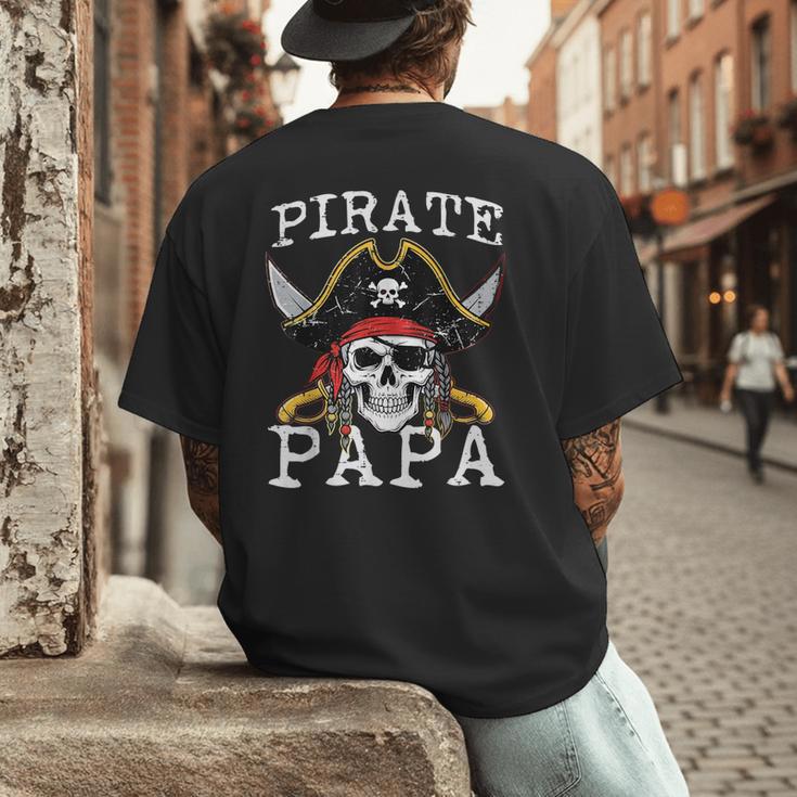 Pirate Papa Skull Family Matching Costume Dad Grandpa Men Men's Back Print T-Shirt