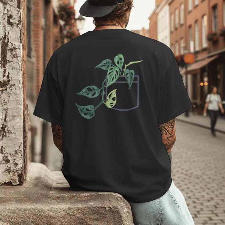 Plant Dad Plant Mom Grow Monstera Adansonii Urban Gardener Men's Back Print T-Shirt Plant Dad Plant Mom Grow Monstera Adansonii Urban Gardener Men's Back Print T-Shirt