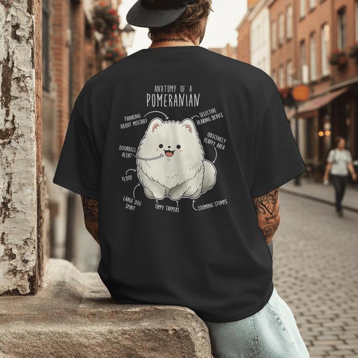 Pomeranian Anatomy Cute Pet Pom Mom Dog Dad For Men Women Girls Kids Men's Back Print T-Shirt