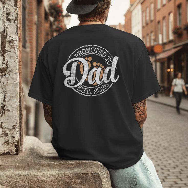 Promoted To Dad Est 2026 Stamp First Time Daddy To Be Men's Back Print T-Shirt Promoted To Dad Est 2026 Stamp First Time Daddy To Be Men's Back Print T-Shirt