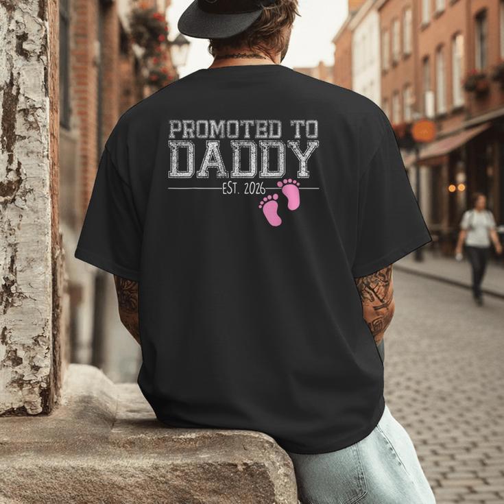 Promoted To Daddy Est 2026 Shirt New Daddy New Dad Men's Back Print T-Shirt