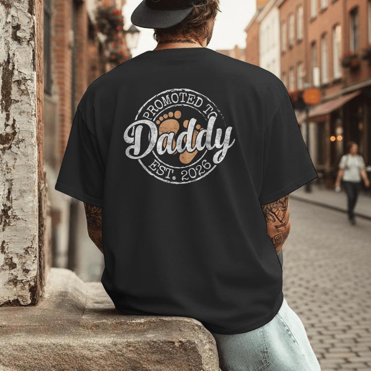 Promoted To Daddy Est 2026 Stamp First Time Dad To Be Men's Back Print T-Shirt