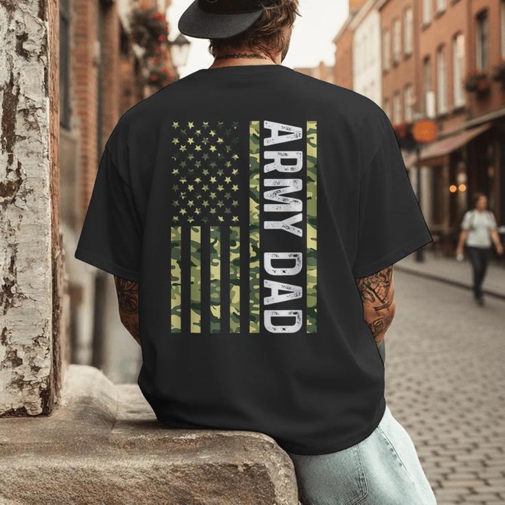 Proud Army Dad United States USA Flag For Father's Day Men's Back Print T-Shirt