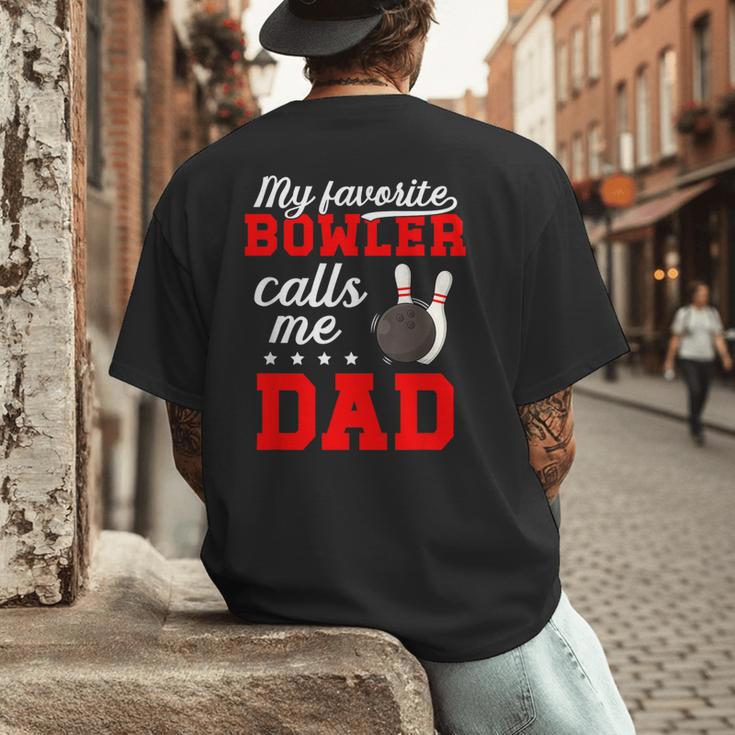 Proud Bowling Dad Of A Bowler Dad Bowling Father Men's Back Print T-Shirt