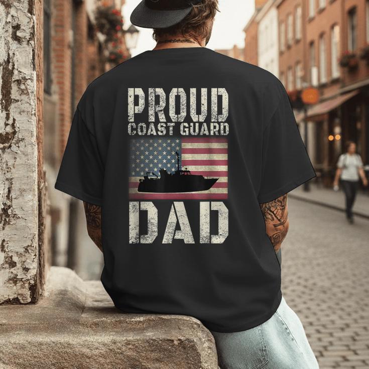 Proud Coast Guard Dad USCG American Flag T-Shirt Men's Back Print T-Shirt