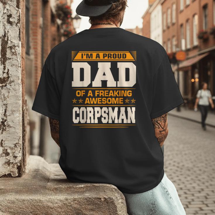 Proud Dad Of Awesome Corpsman Father's Day Men's Back Print T-Shirt