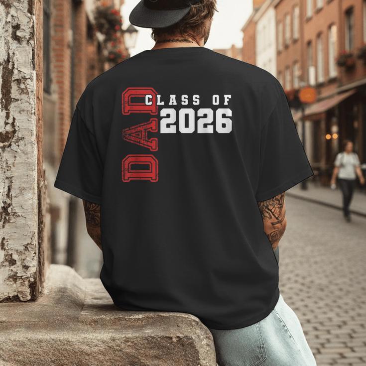 Proud Dad Of Class Of 2026 Graduate Men's Back Print T-Shirt