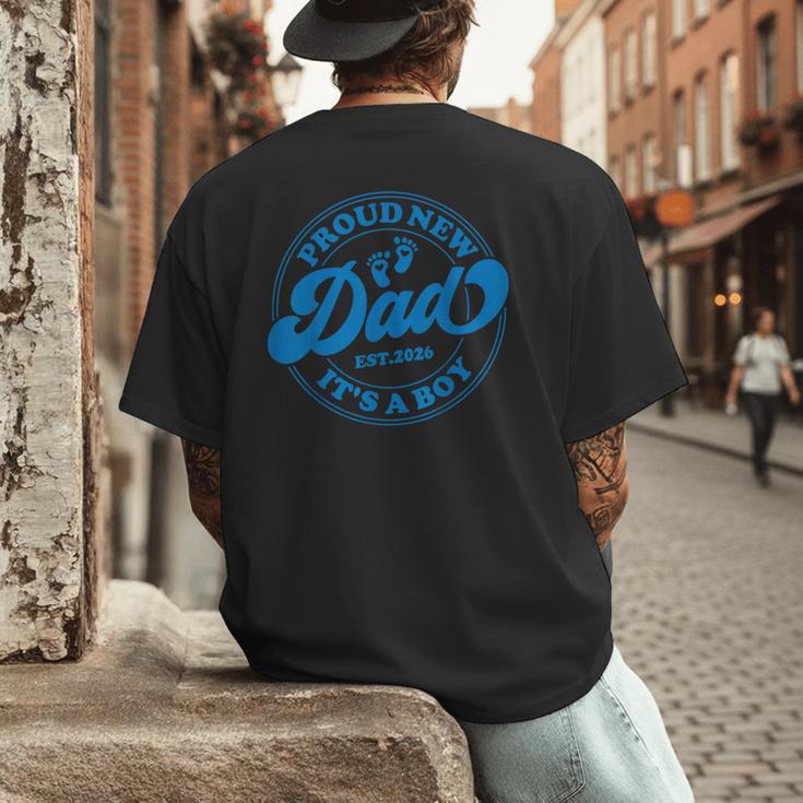 Proud New Daddy It's A Boy Dad To Be 1st Time Father Men's Back Print T-Shirt