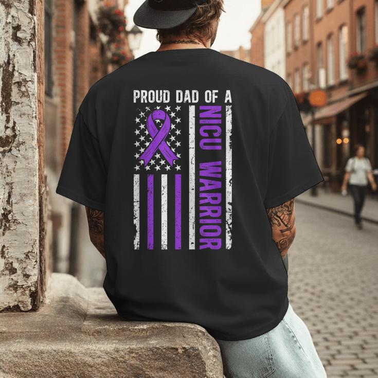 Proud NICU Dad Of NICU Warrior Micro Preemie Baby Father Men's Back Print T-Shirt
