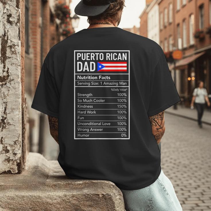 Puerto Rican Dad Nutrition Facts Pride Father's Day Men's Back Print T-Shirt