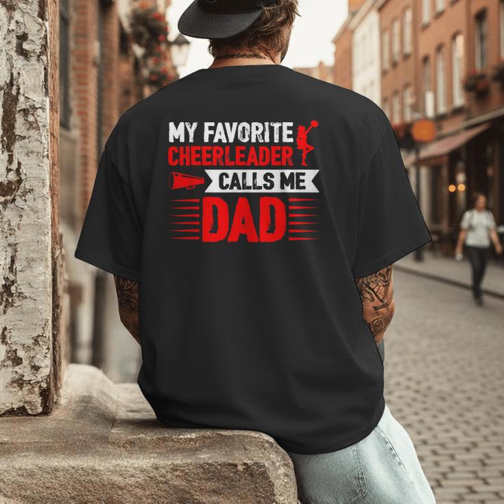 Red Cheer Dad Family Father Cheerleader Squad Men's Back Print T-Shirt Red Cheer Dad Family Father Cheerleader Squad Men's Back Print T-Shirt