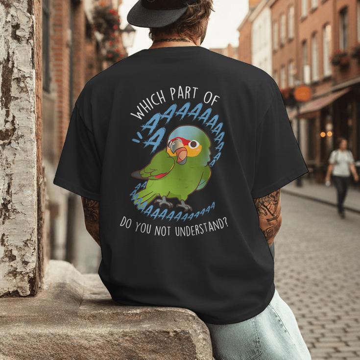 Red-Lored Amazon Parrot Aaaa Cute Pet Bird Mom Dad Men's Back Print T-Shirt