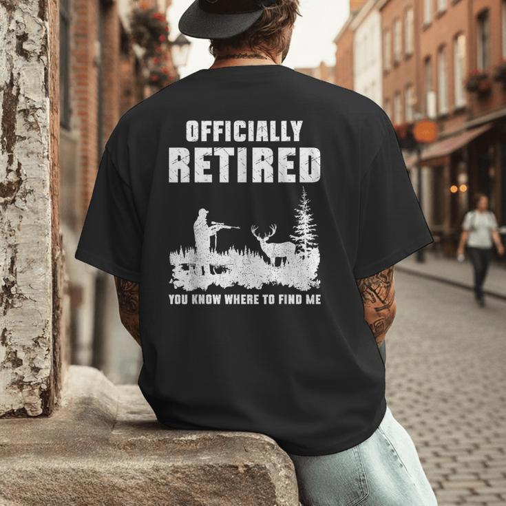 Retirement 2025 Retire Deer Hunting Retired For Dad Men's Back Print T-Shirt