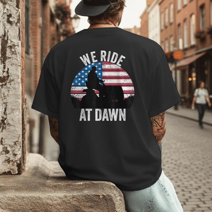 We Ride At Dawn Lawnmower Lawn Mowing Dad Vintage Men Men's Back Print T-Shirt We Ride At Dawn Lawnmower Lawn Mowing Dad Vintage Men Men's Back Print T-Shirt