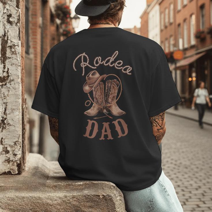 Rodeo Dad Western Cowboy Birthday Boy Family Matching Party Men's Back Print T-Shirt Rodeo Dad Western Cowboy Birthday Boy Family Matching Party Men's Back Print T-Shirt