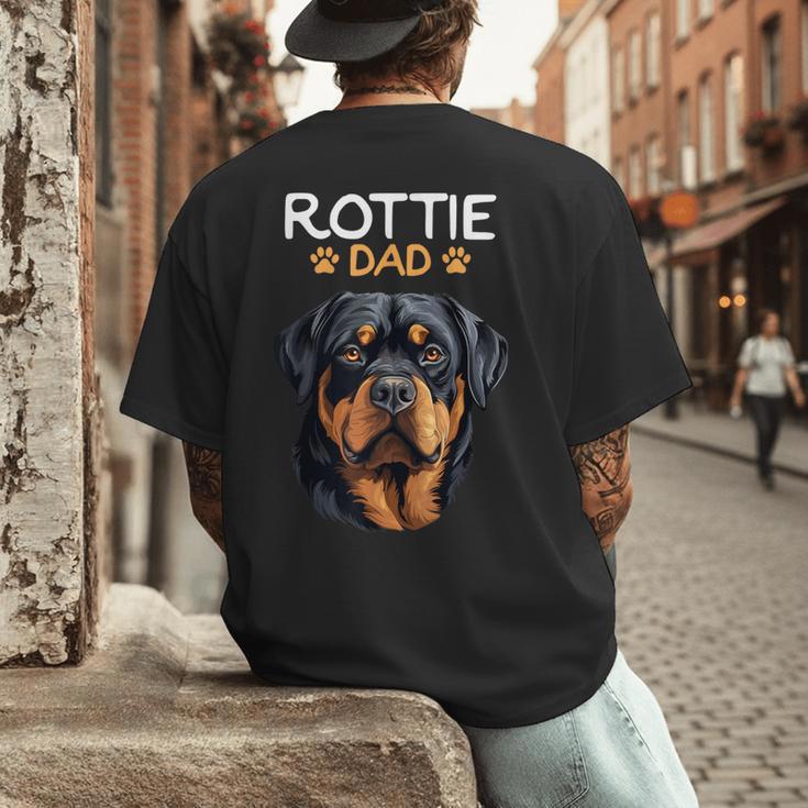 Rottie Dad Rottweiler Dog Men's Back Print T-Shirt