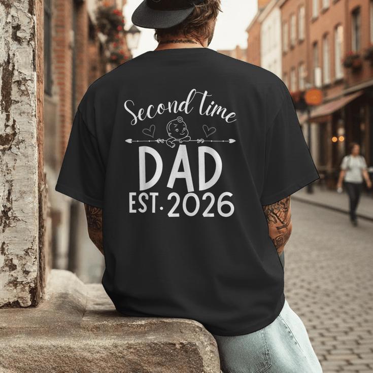 Second Time Dad Est 2026 Pregnancy Announcement Baby Daddy Men's Back Print T-Shirt