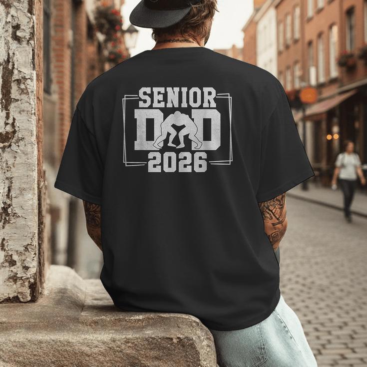 Senior Wrestling Dad 2026 Senior Dad Class Of 2026 Men's Back Print T-Shirt Senior Wrestling Dad 2026 Senior Dad Class Of 2026 Men's Back Print T-Shirt