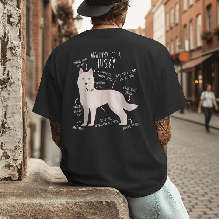 Siberian Husky Dog Anatomy Pet Mom Cute Dog Dad Men Women Kids Men's Back Print T-Shirt
