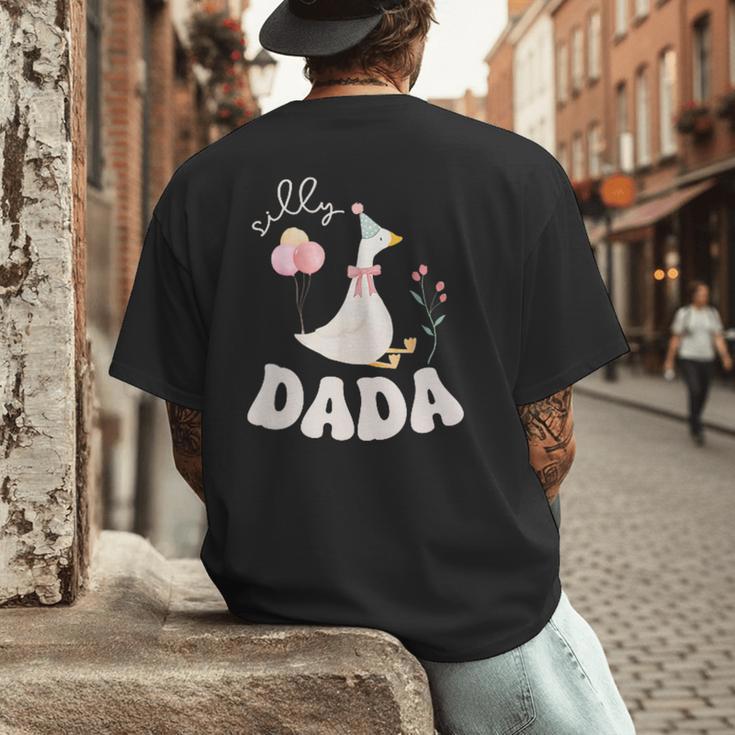 Silly Dada Silly Goose Dad Birthday Family Matching Party Men's Back Print T-Shirt Silly Dada Silly Goose Dad Birthday Family Matching Party Men's Back Print T-Shirt