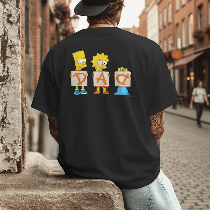 The Simpsons Father's Day Bart Lisa Maggie Dad Birthday Men's Back Print T-Shirt
